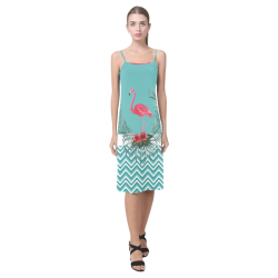 Retro Flamingo Chevron Alcestis Slip Dress (Model D05)