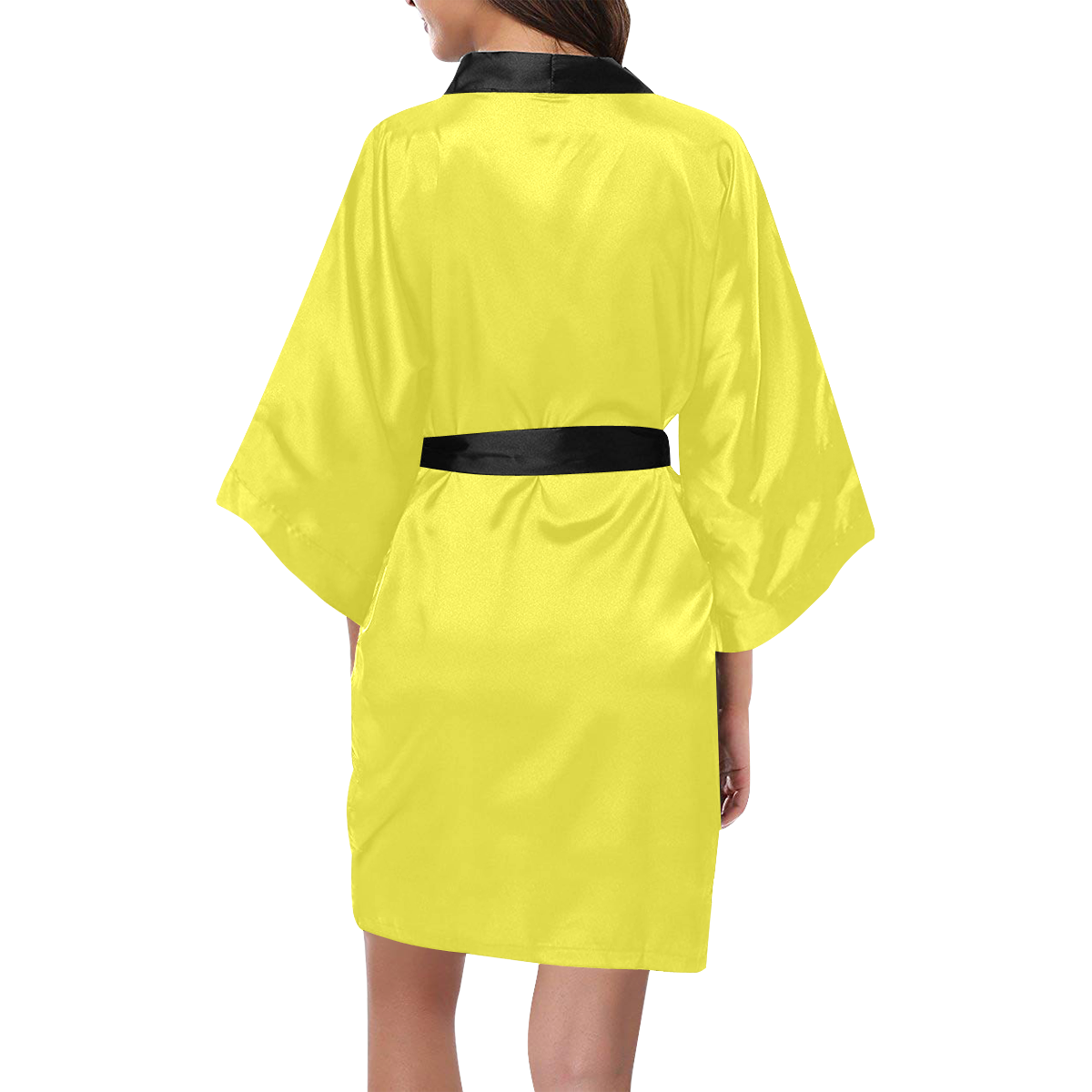 Yummy Lily Yellow Solid Color Kimono Robe