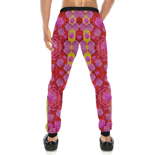 Roses and butterflies on ribbons as a gift of love Men's All Over Print Sweatpants (Model L11)