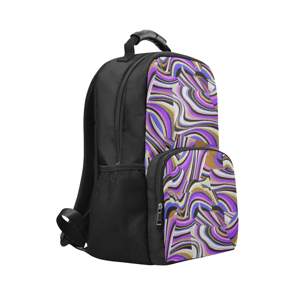 Groovy Retro Renewal - Purple Waves Unisex Laptop Backpack (Model 1663)
