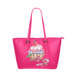 cupcake Leather Tote Bag/Small (Model 1651)