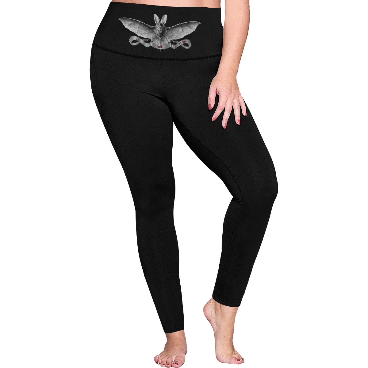 Gothic Bat Women's Plus Size High Waist Leggings (Model L44)