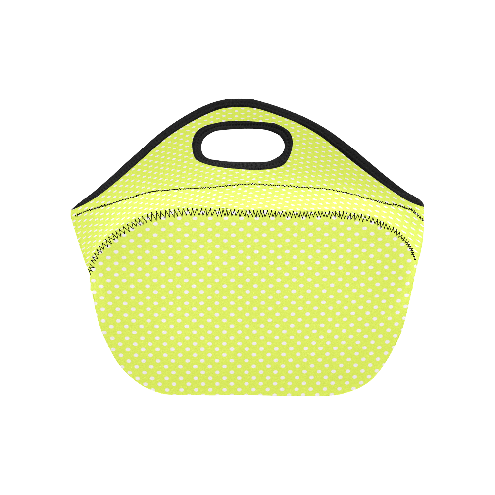 Yellow polka dots Neoprene Lunch Bag/Small (Model 1669)