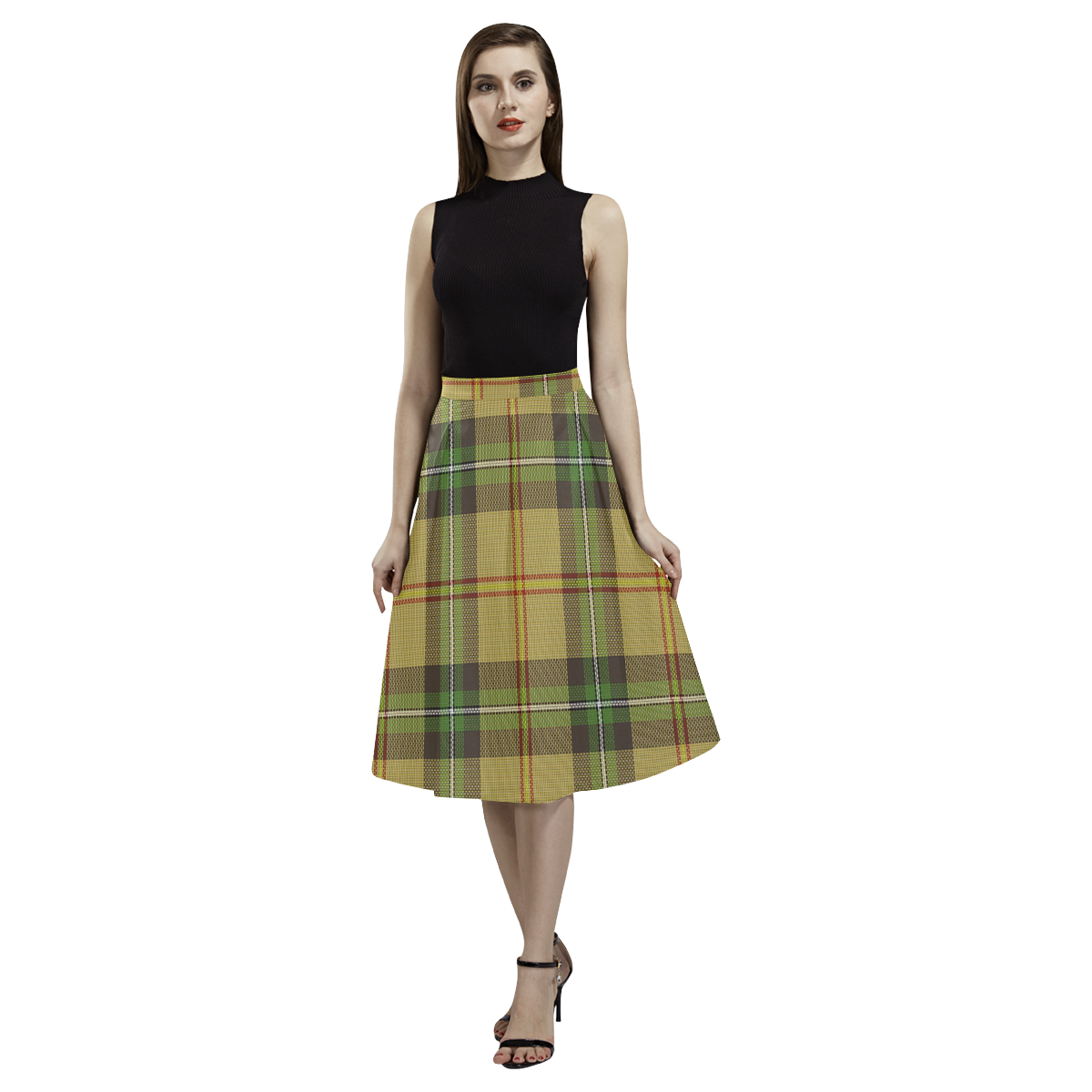 Saskatchewan tartan Aoede Crepe Skirt (Model D16)
