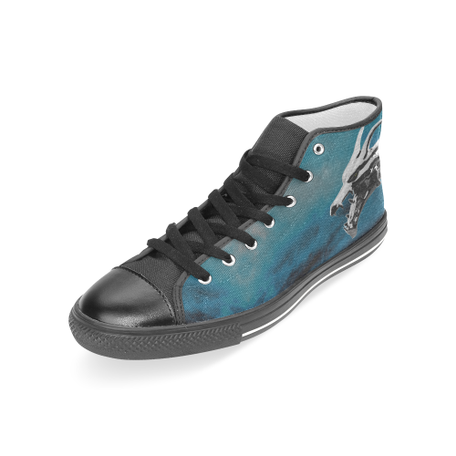 Steel Dragons V1.0 SkyBlue Women's Classic High Top Canvas Shoes (Model 017)