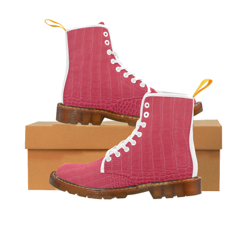 Pink Crocodile Martin Boots For Women Model 1203H