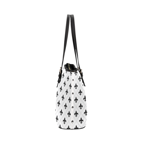 white saints Leather Tote Bag/Small (Model 1651)