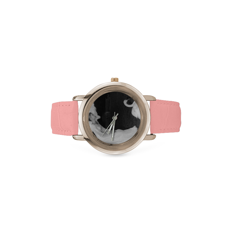 SWAN Women's Rose Gold Leather Strap Watch(Model 201)