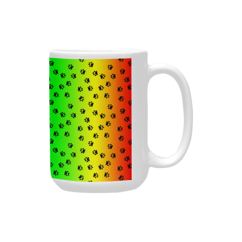 rainbow with black paws Custom Ceramic Mug (15OZ)