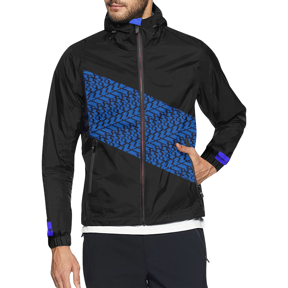 NUMBERS Collection 1234567 "Flag" Blueberry/Black Unisex All Over Print Windbreaker (Model H23)