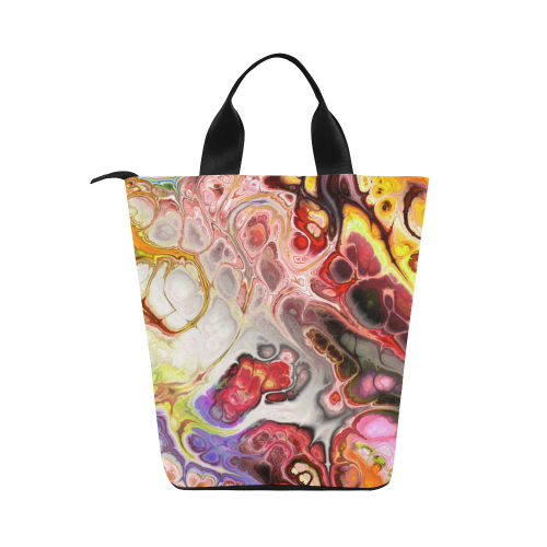 Colorful Marble Design Nylon Lunch Tote Bag (Model 1670)