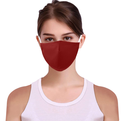 color maroon 3D Mouth Mask with Drawstring (Pack of 5) (Model M04)