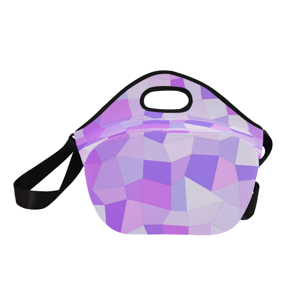 Bright Purple Mosaic Neoprene Lunch Bag/Large (Model 1669)