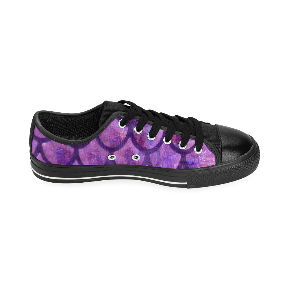 Mermaid SCALES Purple Low Top Canvas Shoes for Kid (Model 018)