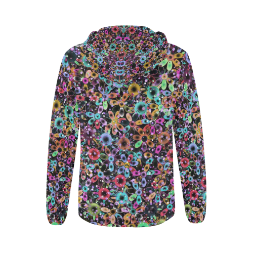 Vivid floral pattern 4181C by FeelGood All Over Print Full Zip Hoodie for Women (Model H14)