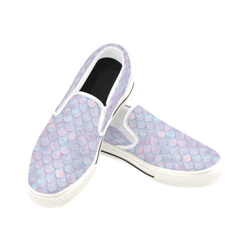 Mermaid Scales Women's Slip-on Canvas Shoes/Large Size (Model 019)