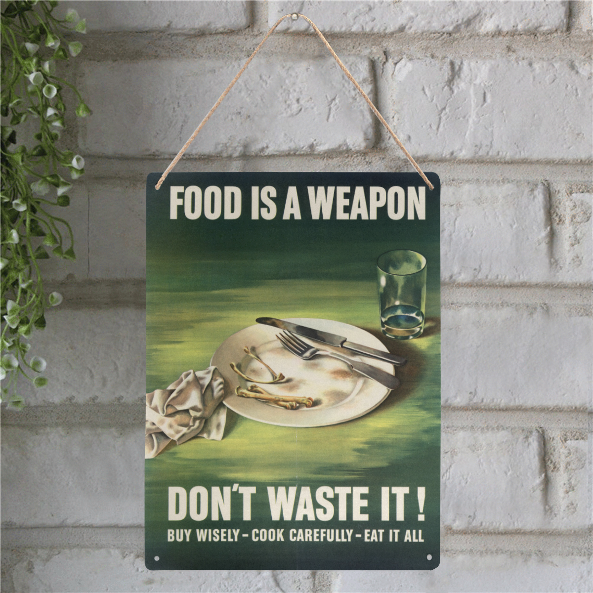 rationing food is a weapon Metal Tin Sign 12"x16"