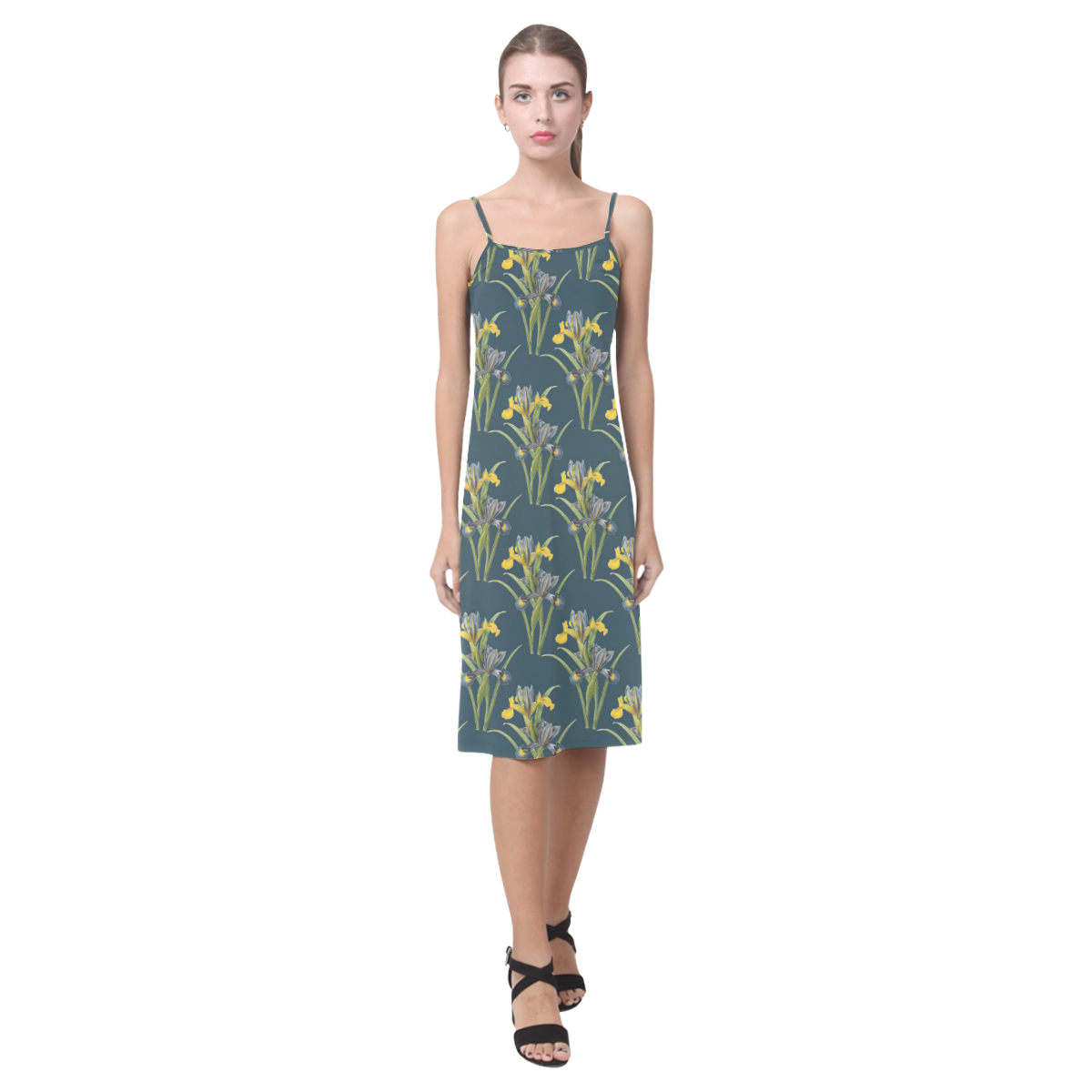 Yellow irises Alcestis Slip Dress (Model D05)