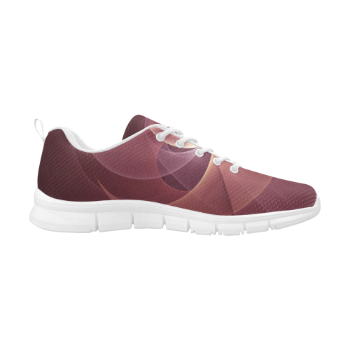 Movement Abstract Modern Wine Red Pink Fractal Art Women's Breathable Running Shoes/Large (Model 055)