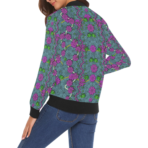 the most beautiful flower forest on earth All Over Print Bomber Jacket for Women (Model H19)