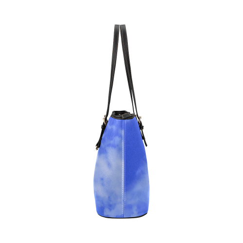 Blue Clouds Leather Tote Bag/Large (Model 1651)