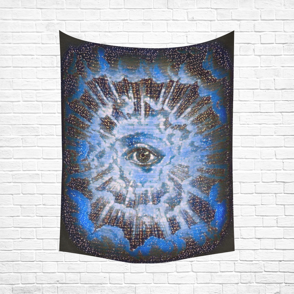 Astral Eye Source Blacklight Cotton Linen Wall Tapestry 60"x 80"
