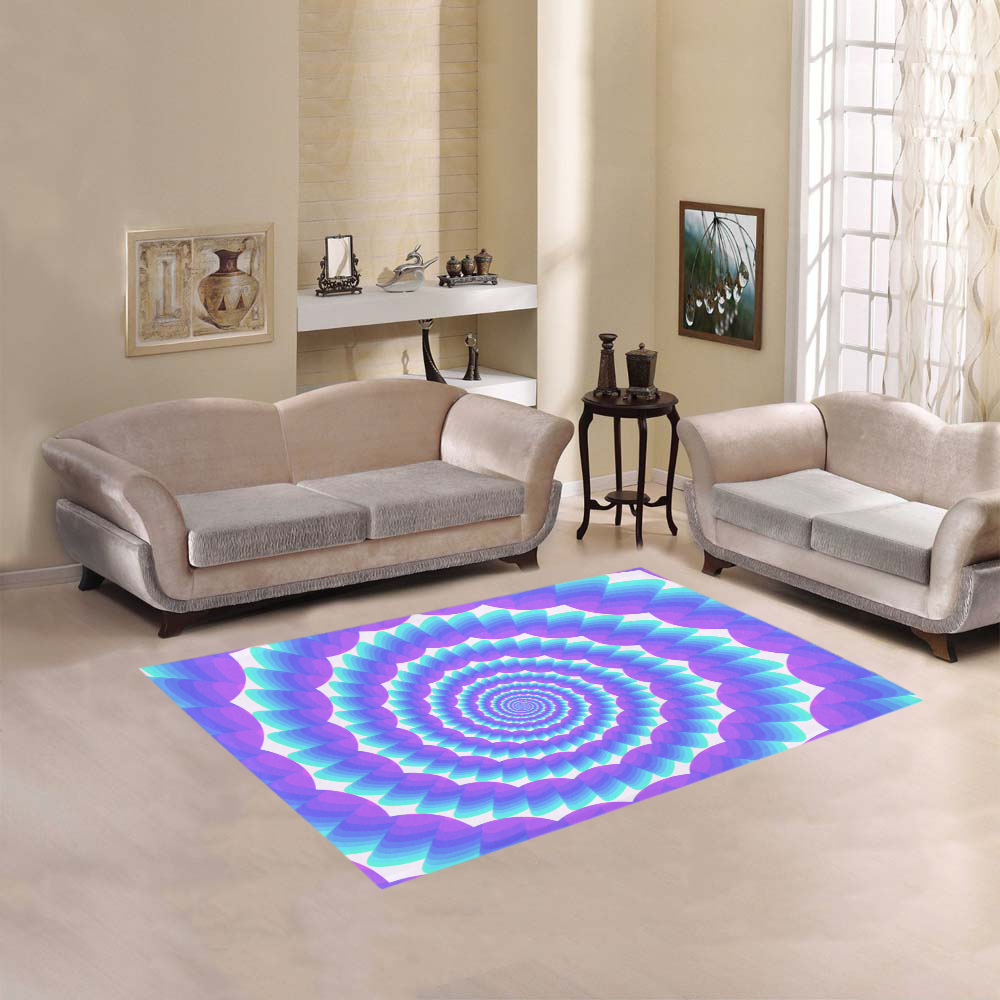 Blue and pink spiral Area Rug 5'3''x4'