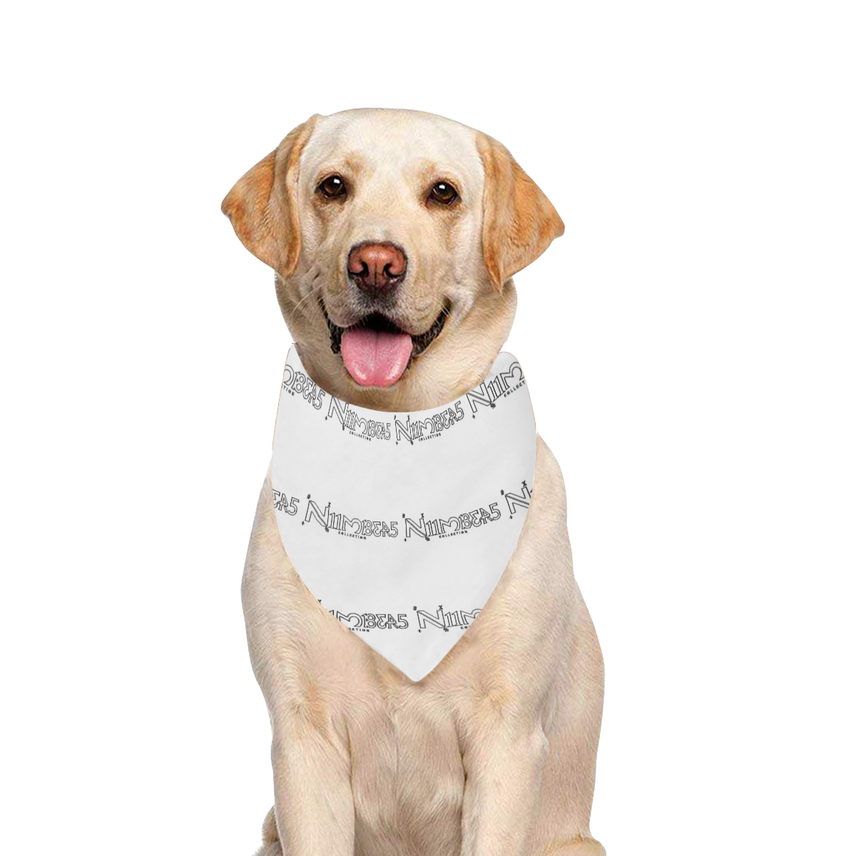 NUMBERS Collection Logos White Pet Dog Bandana/Large Size