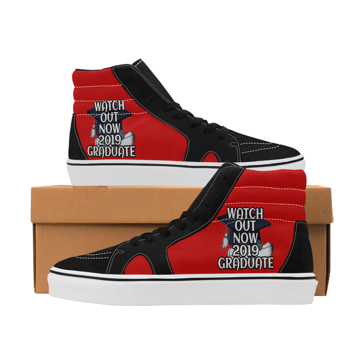 Watch Out Now 2019 Graduate Women's High Top Skateboarding Shoes/Large (Model E001-1)