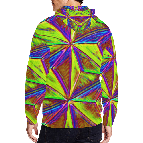 Vivid Life 1C  by JamColors All Over Print Full Zip Hoodie for Men/Large Size (Model H14)