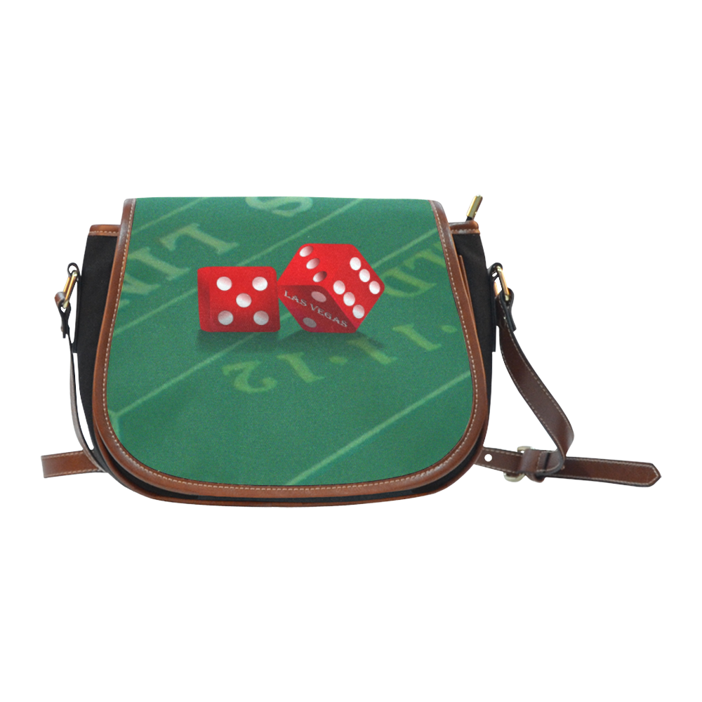 Las Vegas Dice on Craps Table Saddle Bag/Small (Model 1649)(Flap Customization)
