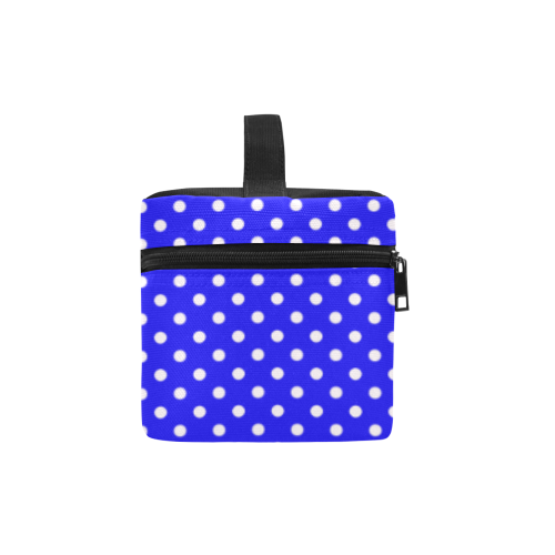 Blue polka dots Lunch Bag/Large (Model 1658)