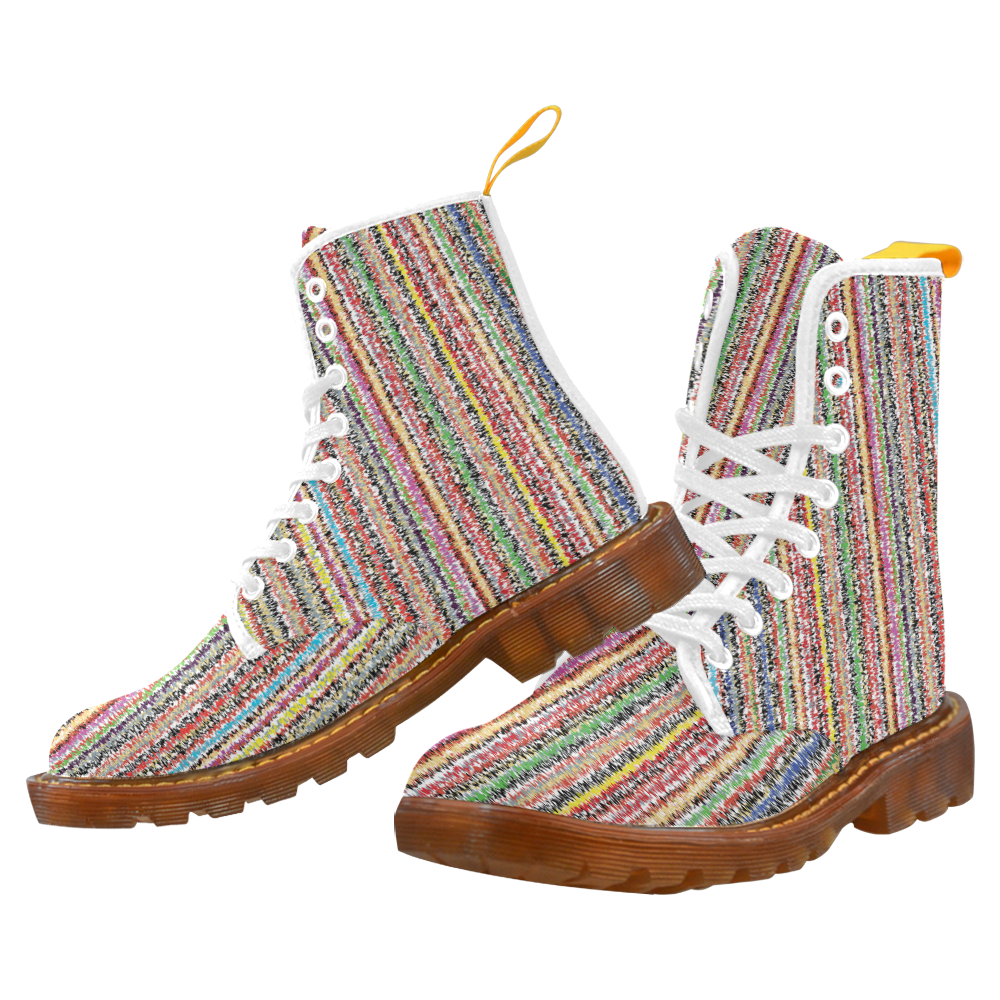 Patterns of colorful lines Martin Boots For Women Model 1203H