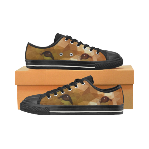 Polymetric Lion Low Top Canvas Shoes for Kid (Model 018)