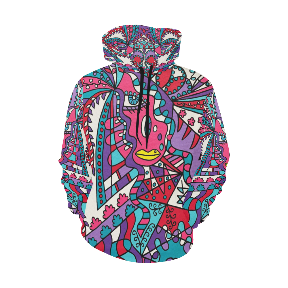 Tickled All Over Print Hoodie for Women (USA Size) (Model H13)