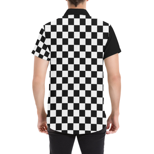 Modern Ska Black and White Checks by ArtformDesigns Men's All Over Print Short Sleeve Shirt (Model T53)