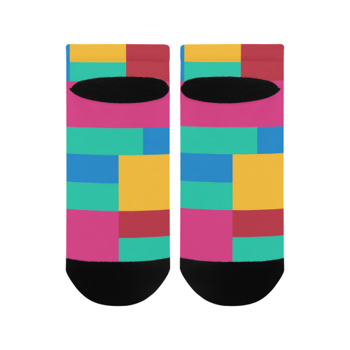 Rainbow Color Blocks Men's Ankle Socks