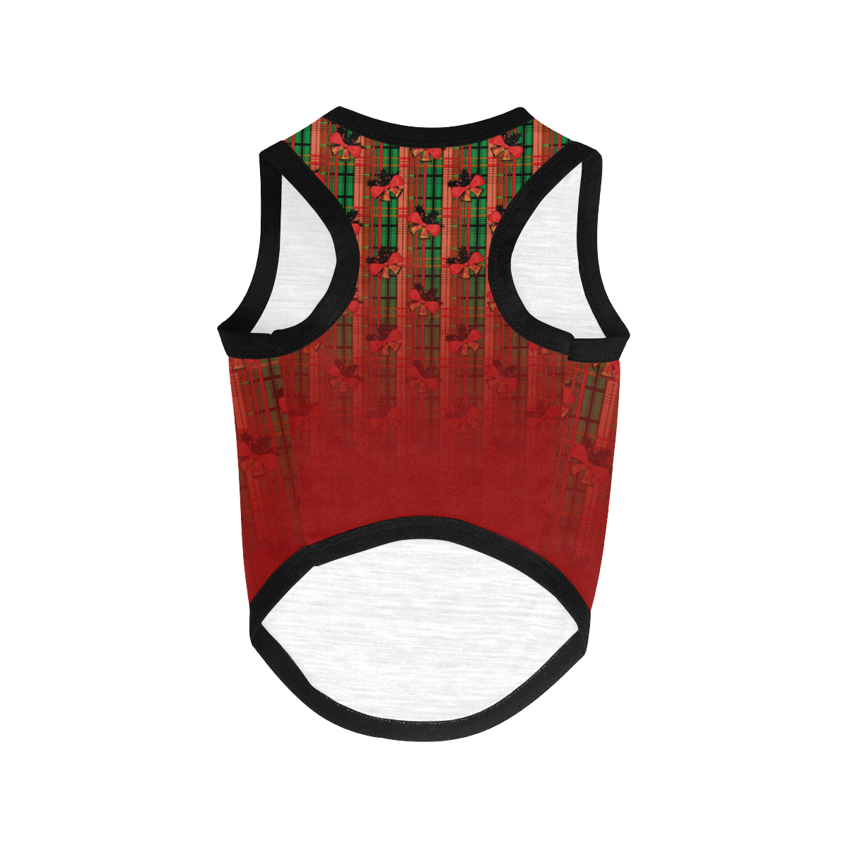 xmas bell plaid pattern All Over Print Pet Tank Top