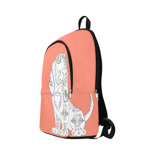 Color Me Basset Hound Sugar Skull Wrap Pink Fabric Backpack for Adult (Model 1659)