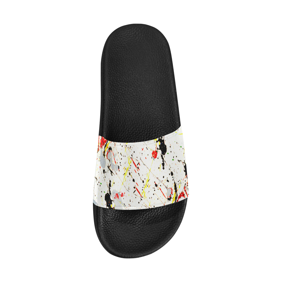 Yellow & Black Paint Splatter Women's Slide Sandals (Model 057)