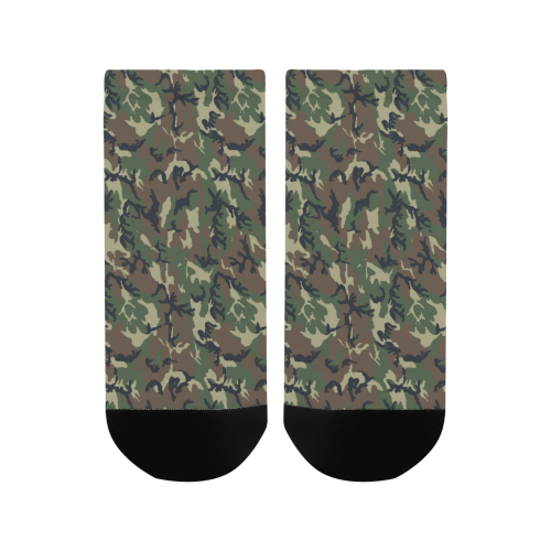 Woodland Forest Green Camouflage Men's Ankle Socks