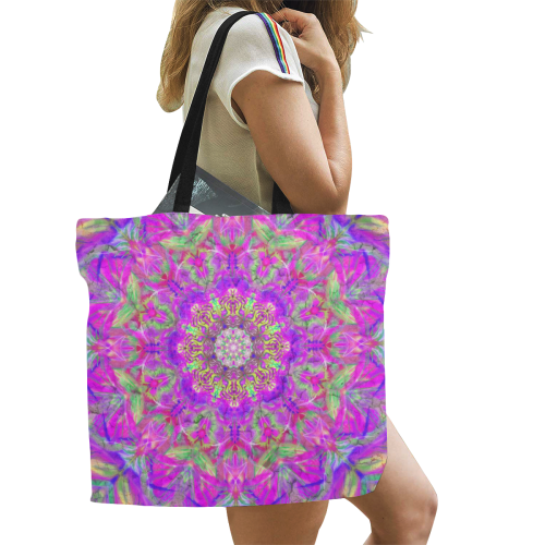 plume 6 All Over Print Canvas Tote Bag/Large (Model 1699)