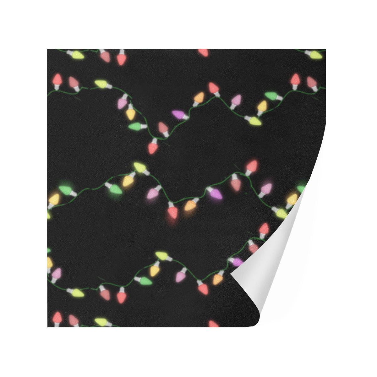 Festive Christmas Lights on Black Gift Wrapping Paper 58"x 23" (3 Rolls)