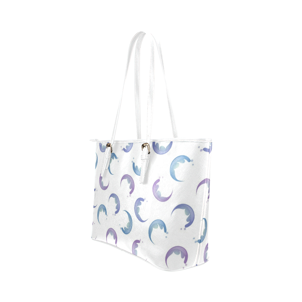 Feather Swirls Leather Tote Bag/Small (Model 1651)
