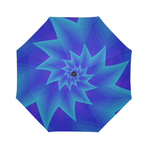 Royal blue star Auto-Foldable Umbrella (Model U04)