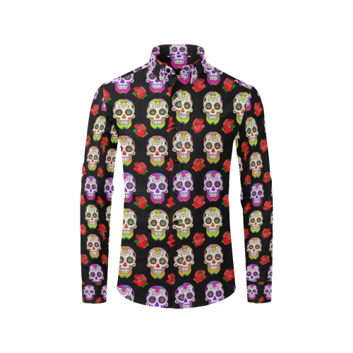 Skull by PopartLover Men's All Over Print Casual Dress Shirt (Model T61)