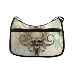 Creepy skull, vintage background Crossbody Bags (Model 1616)