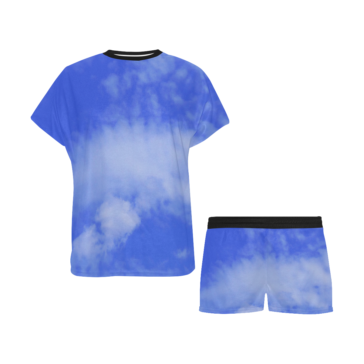 Blue Clouds Women's Short Pajama Set