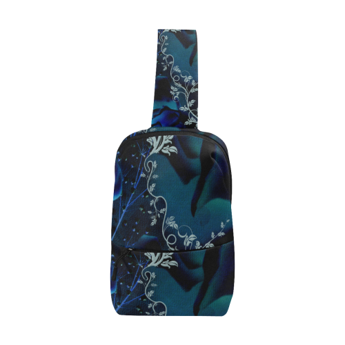 Floral design, blue colors Chest Bag (Model 1678)