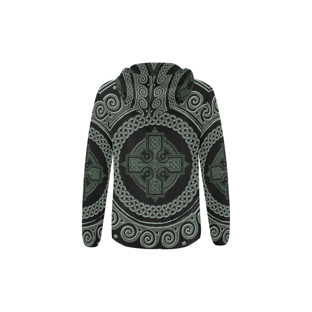 Awesome Celtic Cross All Over Print Full Zip Hoodie for Kid (Model H14)